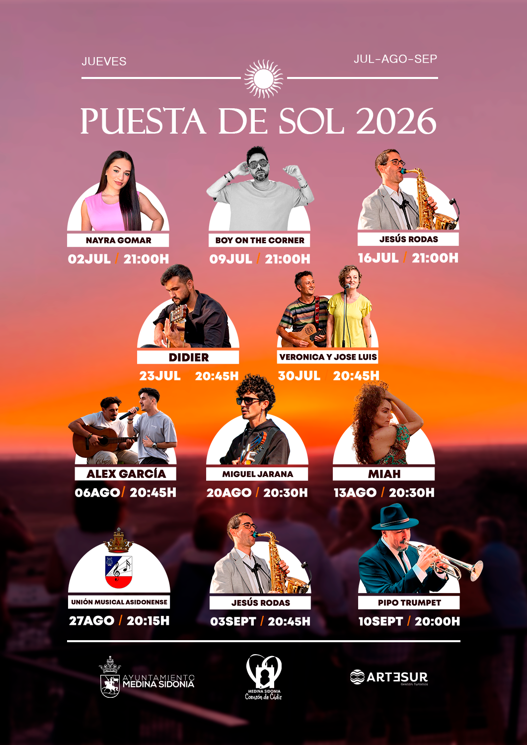 PUESTAS DE SOL CON MÚSICA EN DIRECTO 2026